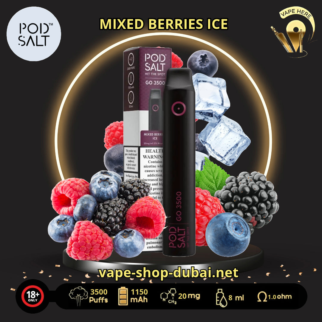 PS GO 3500 PUFFS DISPOSABLE VAPE Mixed Berries Ice Al Ain